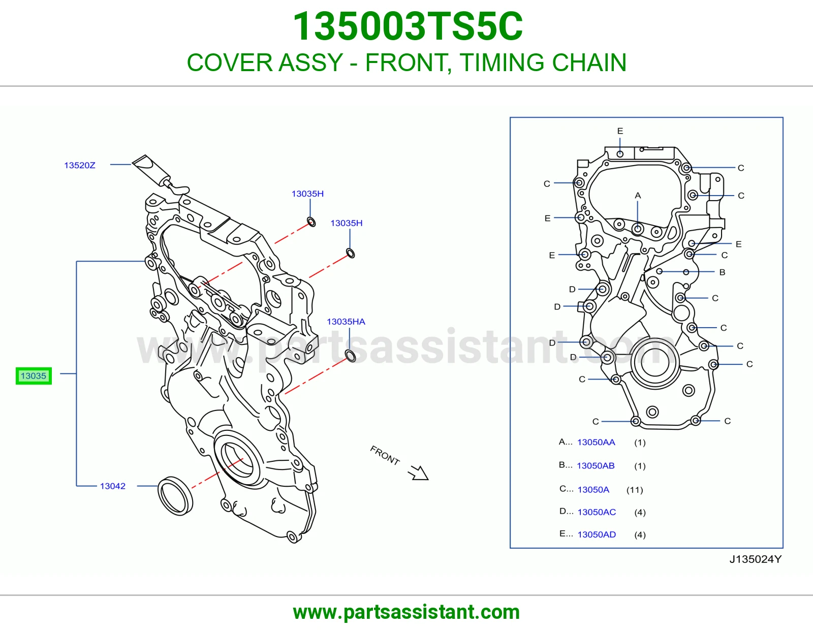 COVER ASSY - FRONT, TIMING CHAIN