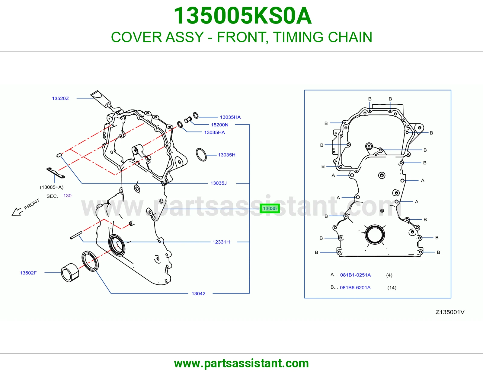 COVER ASSY - FRONT, TIMING CHAIN