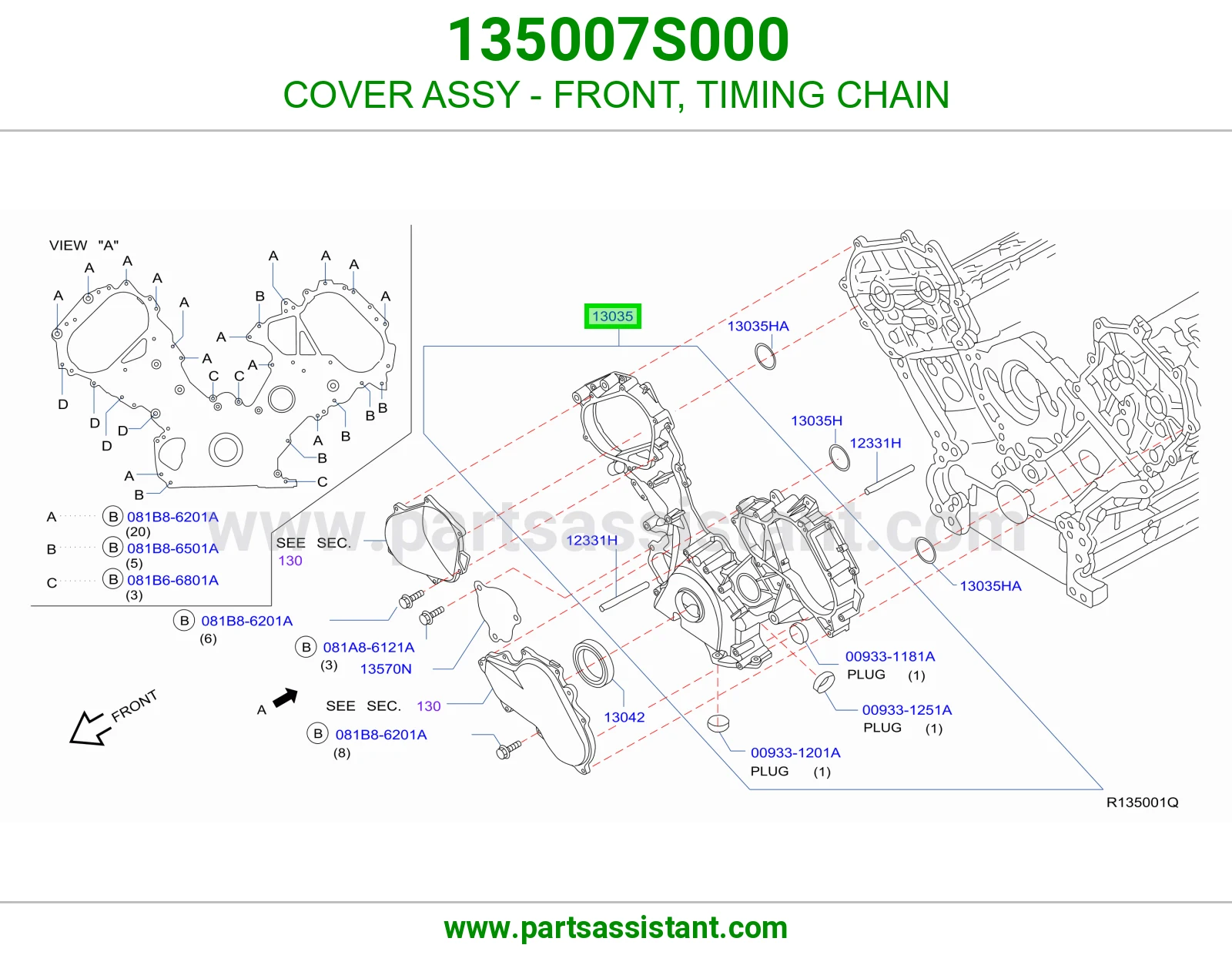 COVER ASSY - FRONT, TIMING CHAIN