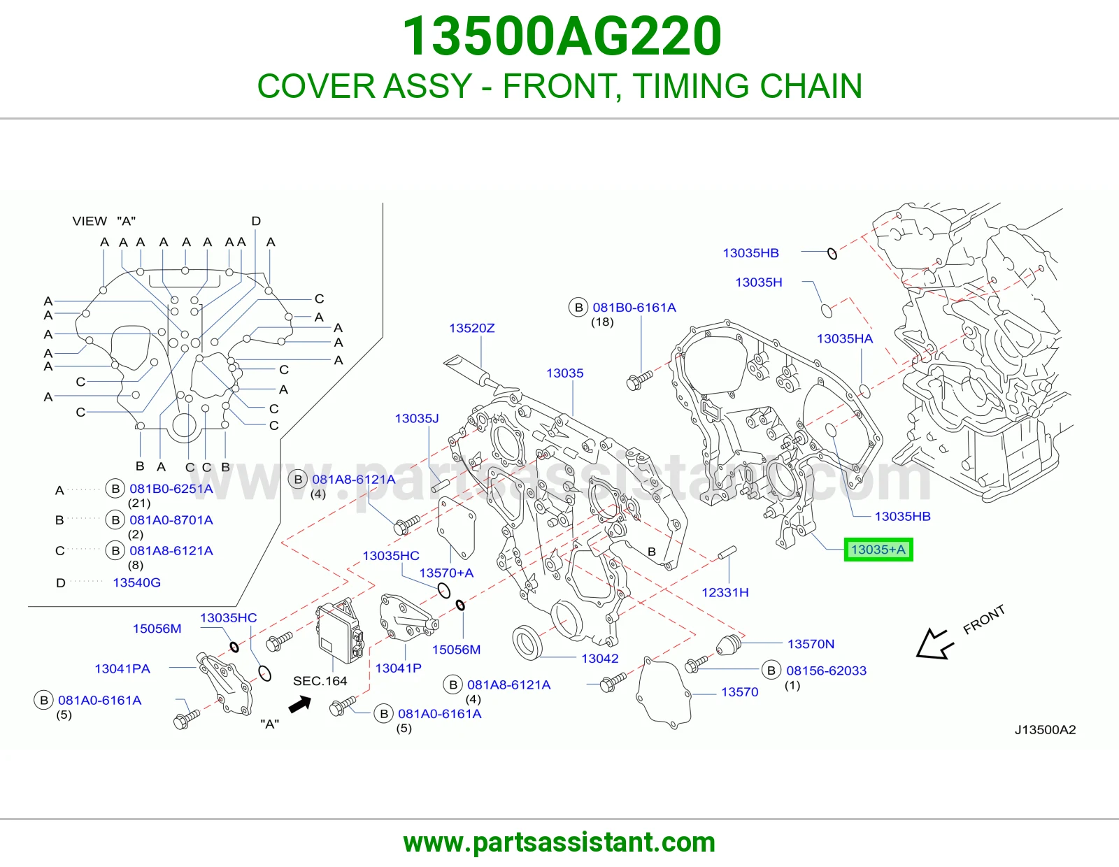 COVER ASSY - FRONT, TIMING CHAIN