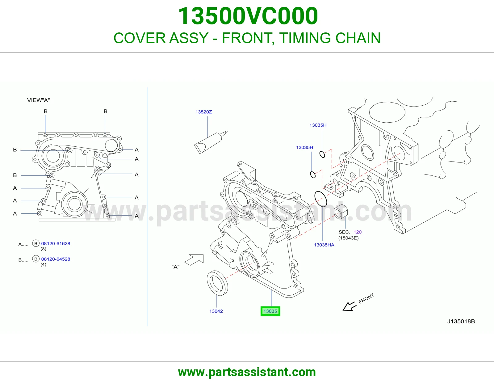 COVER ASSY - FRONT, TIMING CHAIN