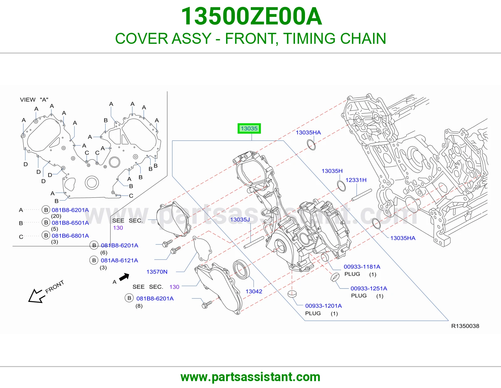 COVER ASSY - FRONT, TIMING CHAIN