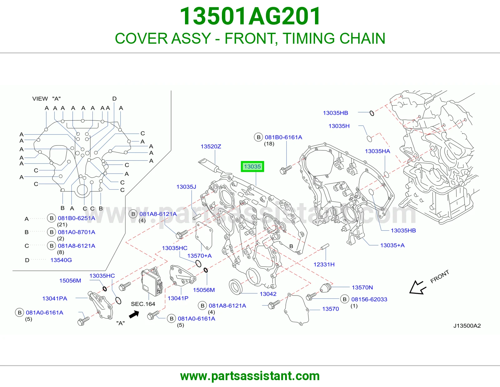 COVER ASSY - FRONT, TIMING CHAIN