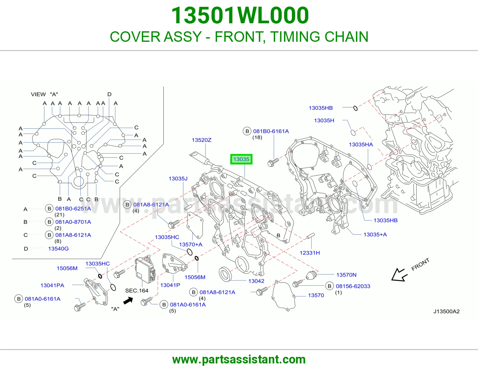 COVER ASSY - FRONT, TIMING CHAIN