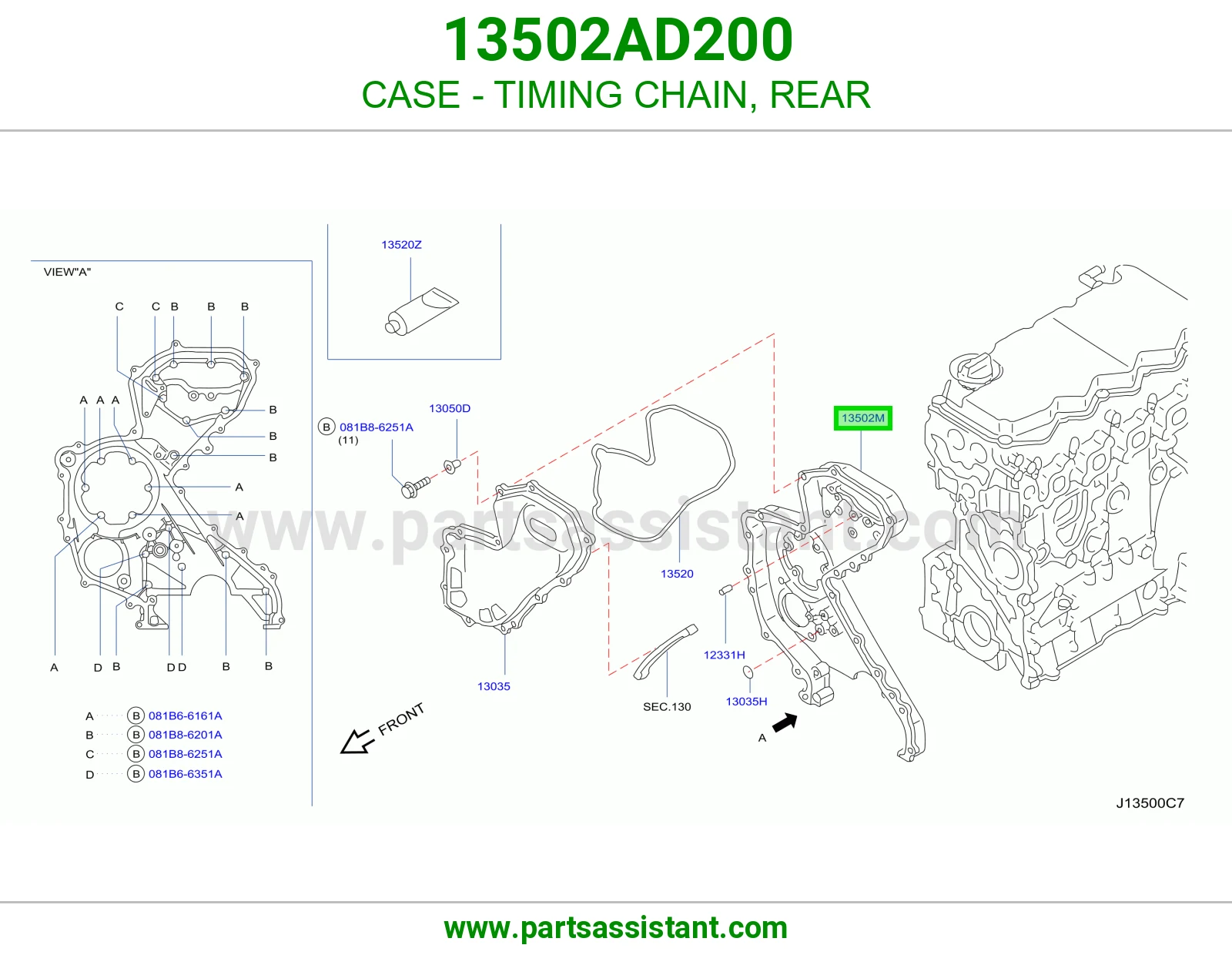 CASE - TIMING CHAIN, REAR