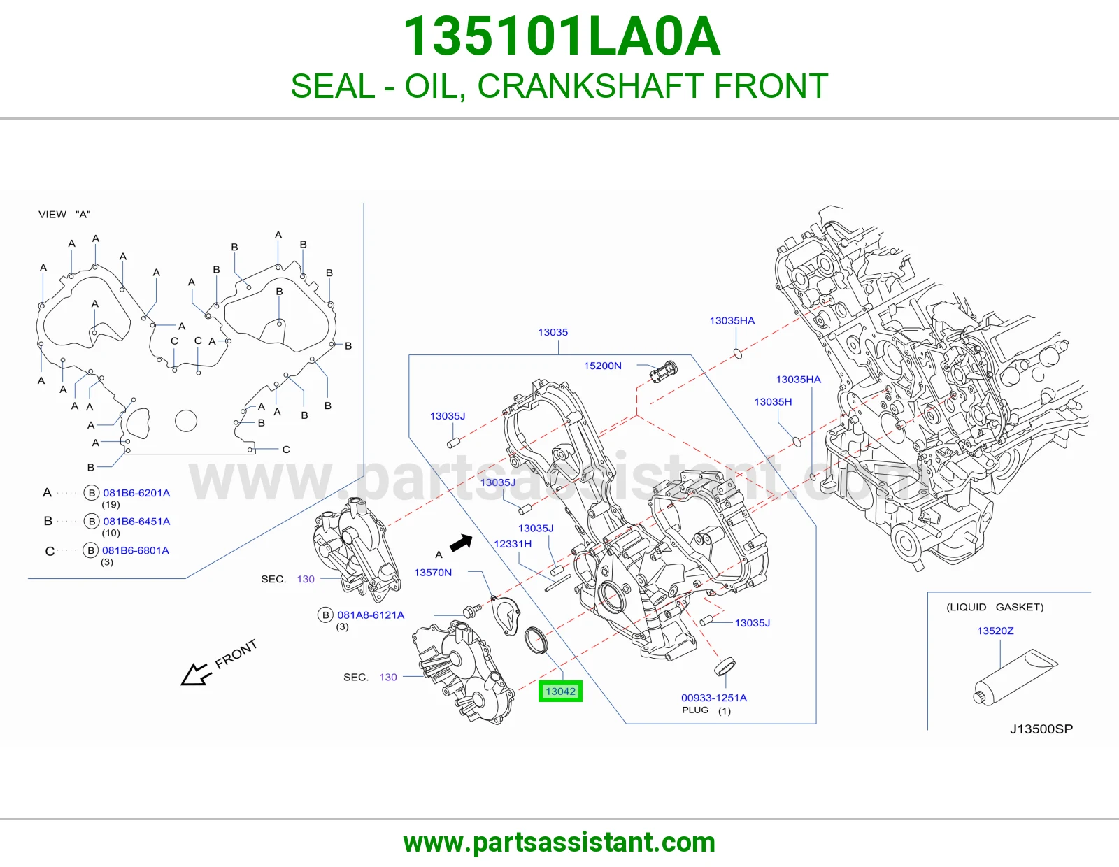 SEAL - OIL, CRANKSHAFT FRONT