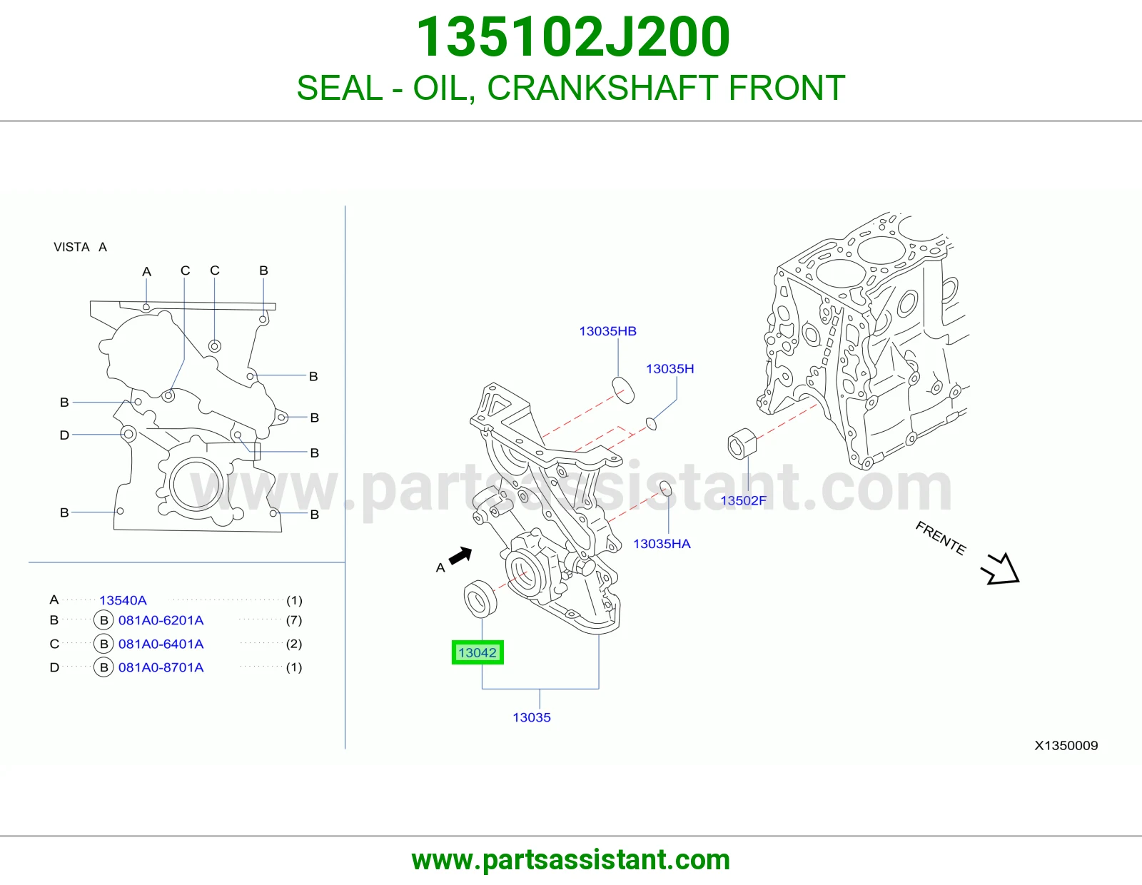 SEAL - OIL, CRANKSHAFT FRONT