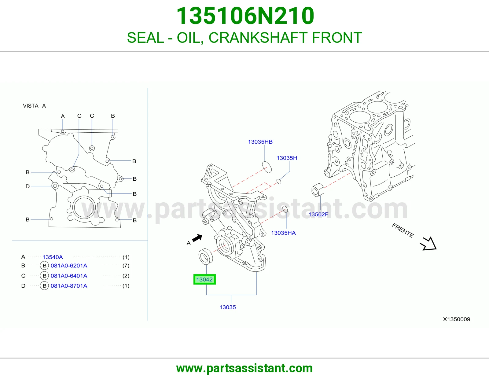 SEAL - OIL, CRANKSHAFT FRONT