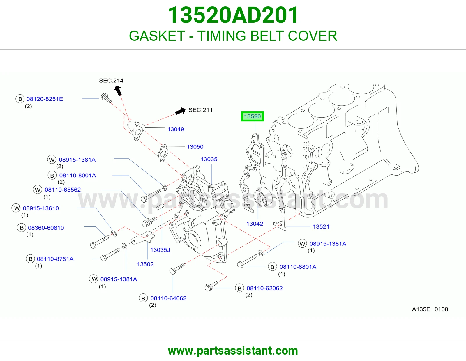 GASKET - TIMING BELT COVER