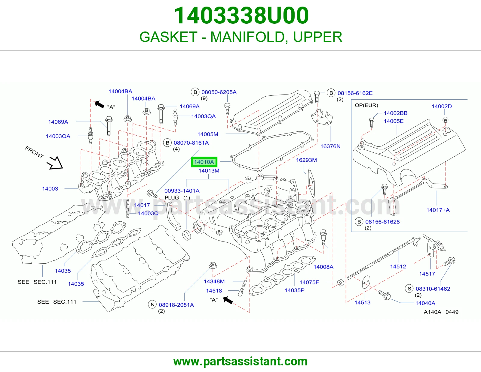 GASKET - MANIFOLD, UPPER