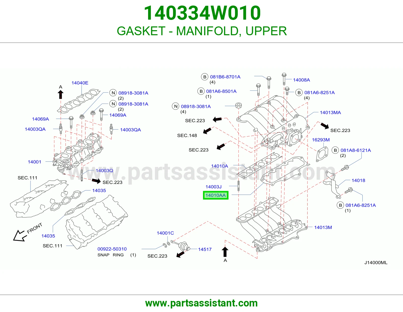 GASKET - MANIFOLD, UPPER
