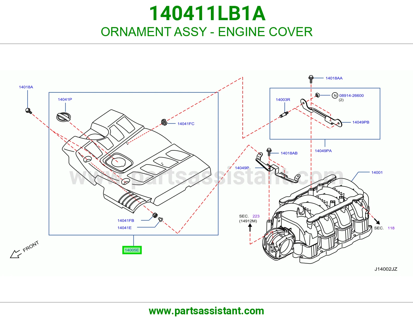 ORNAMENT ASSY - ENGINE COVER