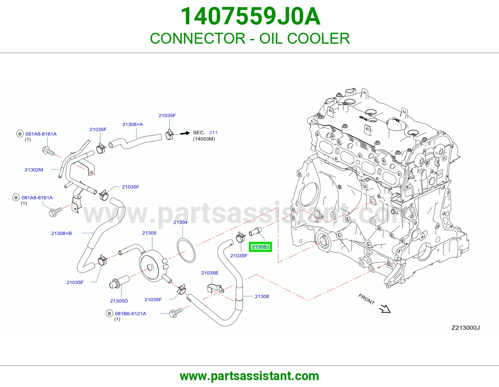 CONNECTOR - OIL COOLER