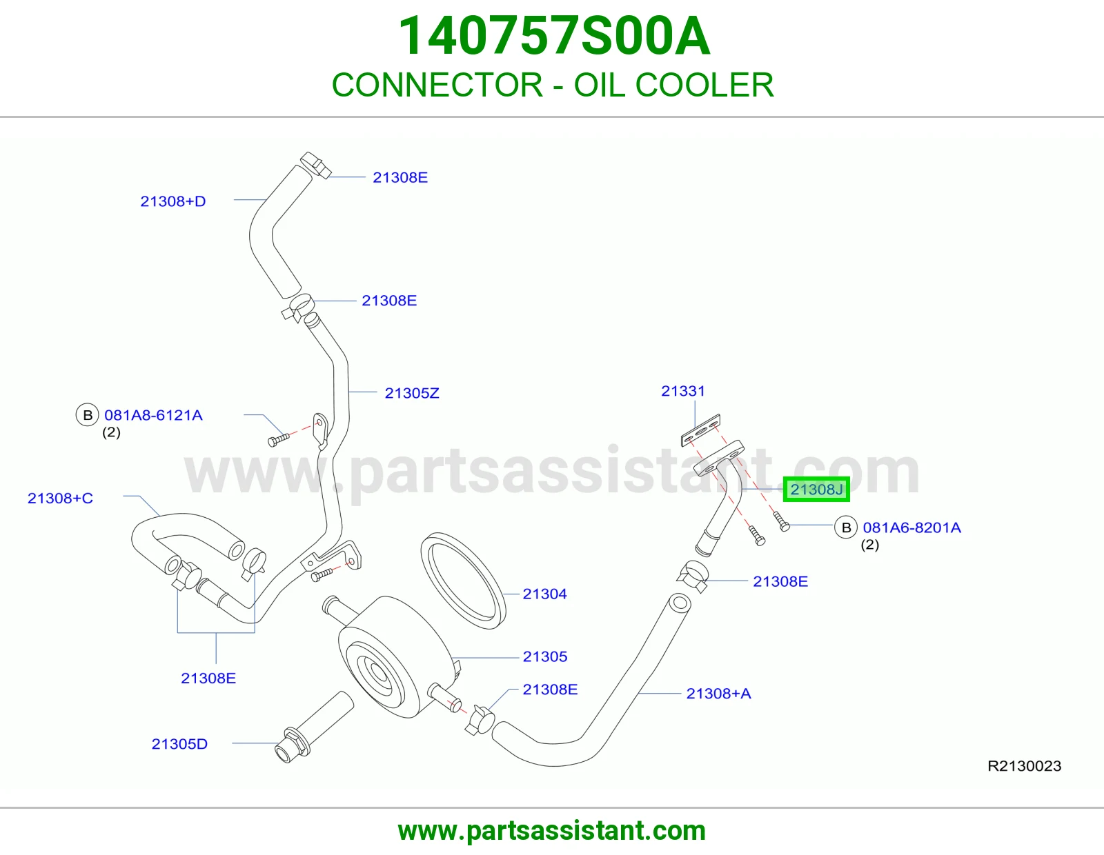 CONNECTOR - OIL COOLER