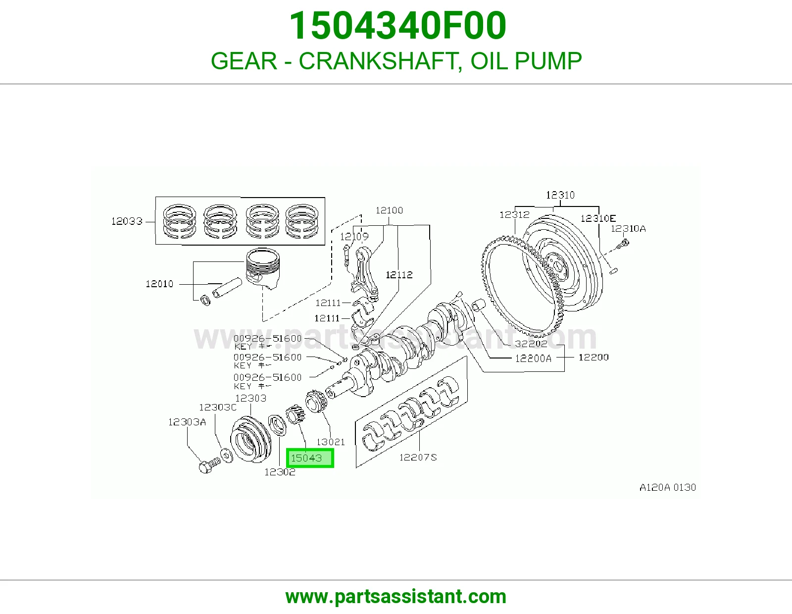 GEAR - CRANKSHAFT, OIL PUMP