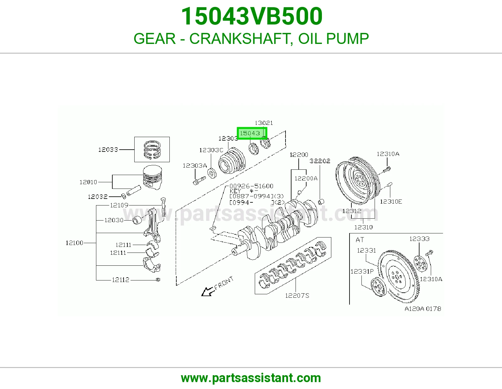 GEAR - CRANKSHAFT, OIL PUMP