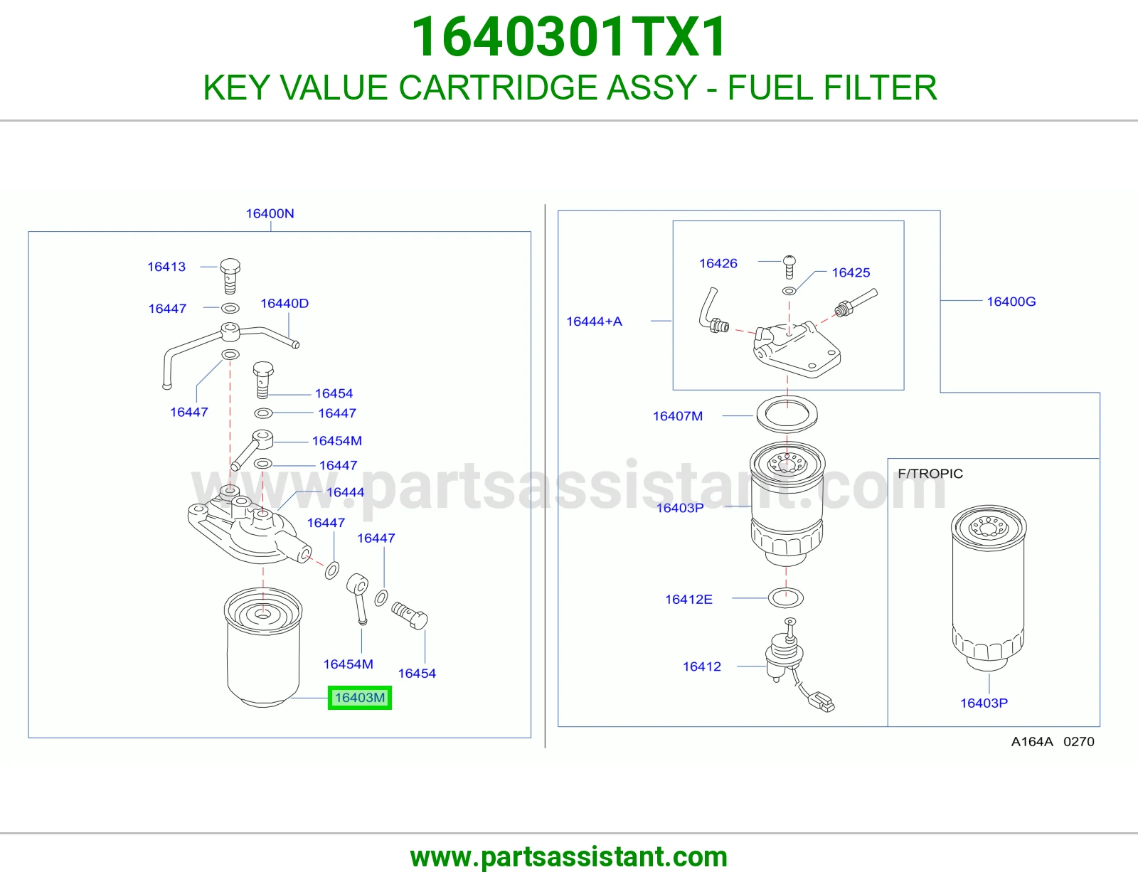 KEY VALUE CARTRIDGE ASSY - FUEL FILTER