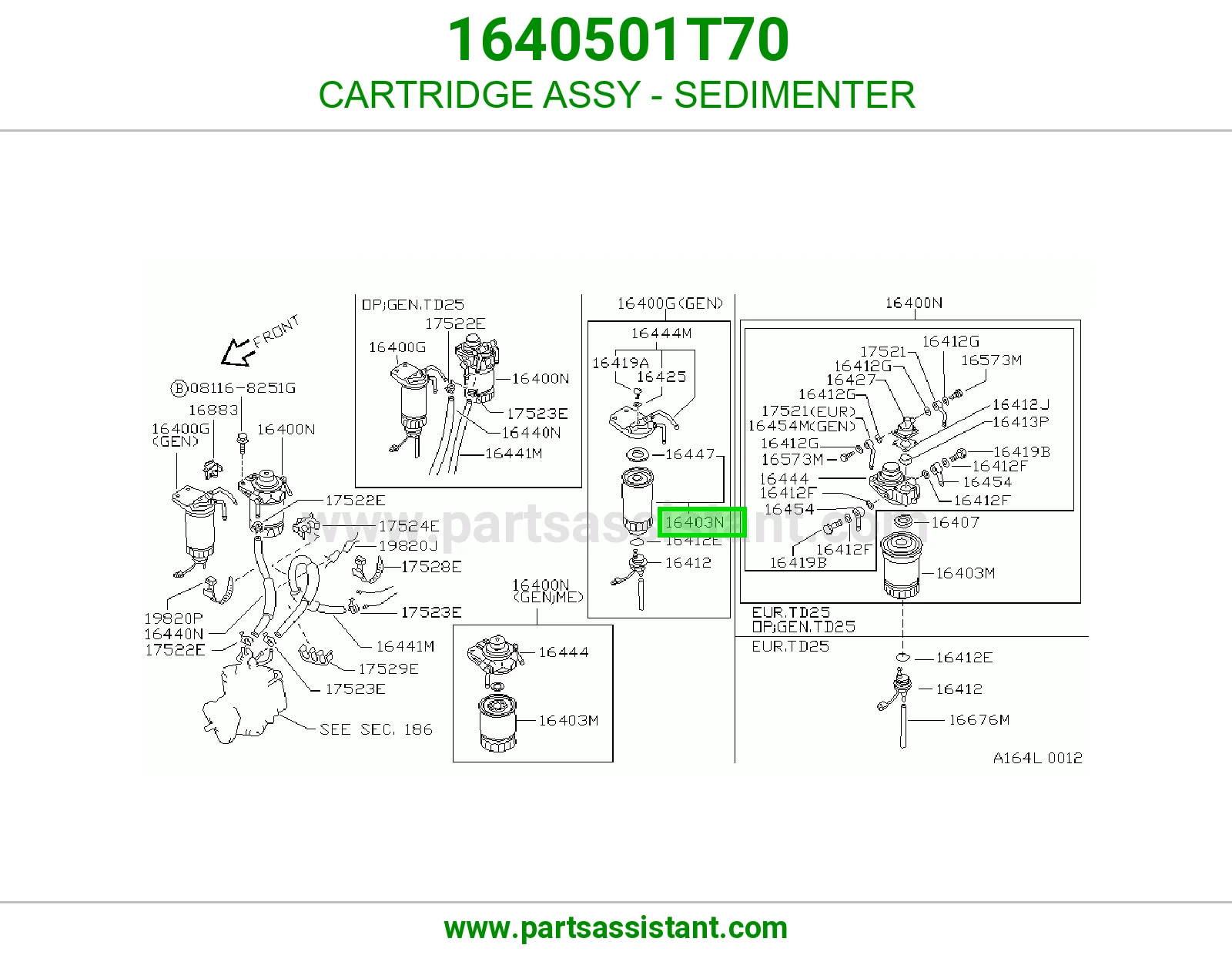 CARTRIDGE ASSY - SEDIMENTER