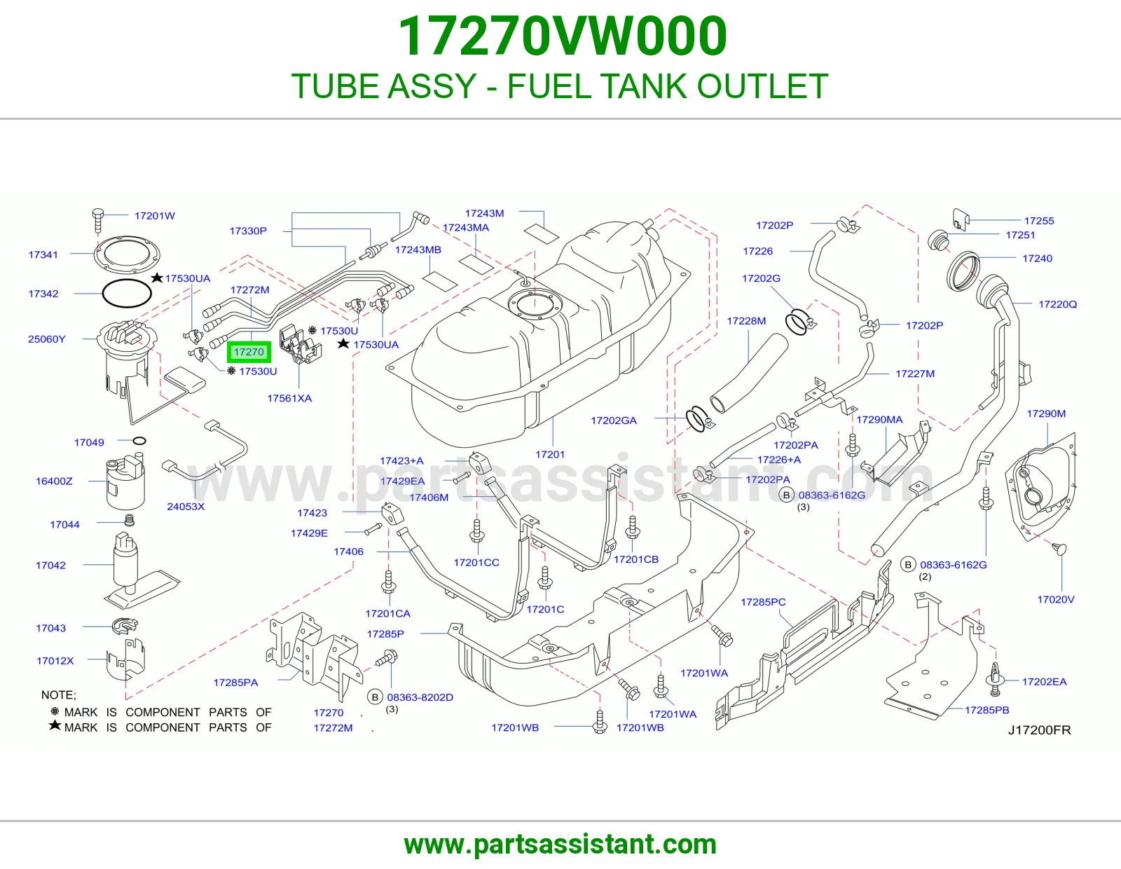 TUBE ASSY - FUEL TANK OUTLET