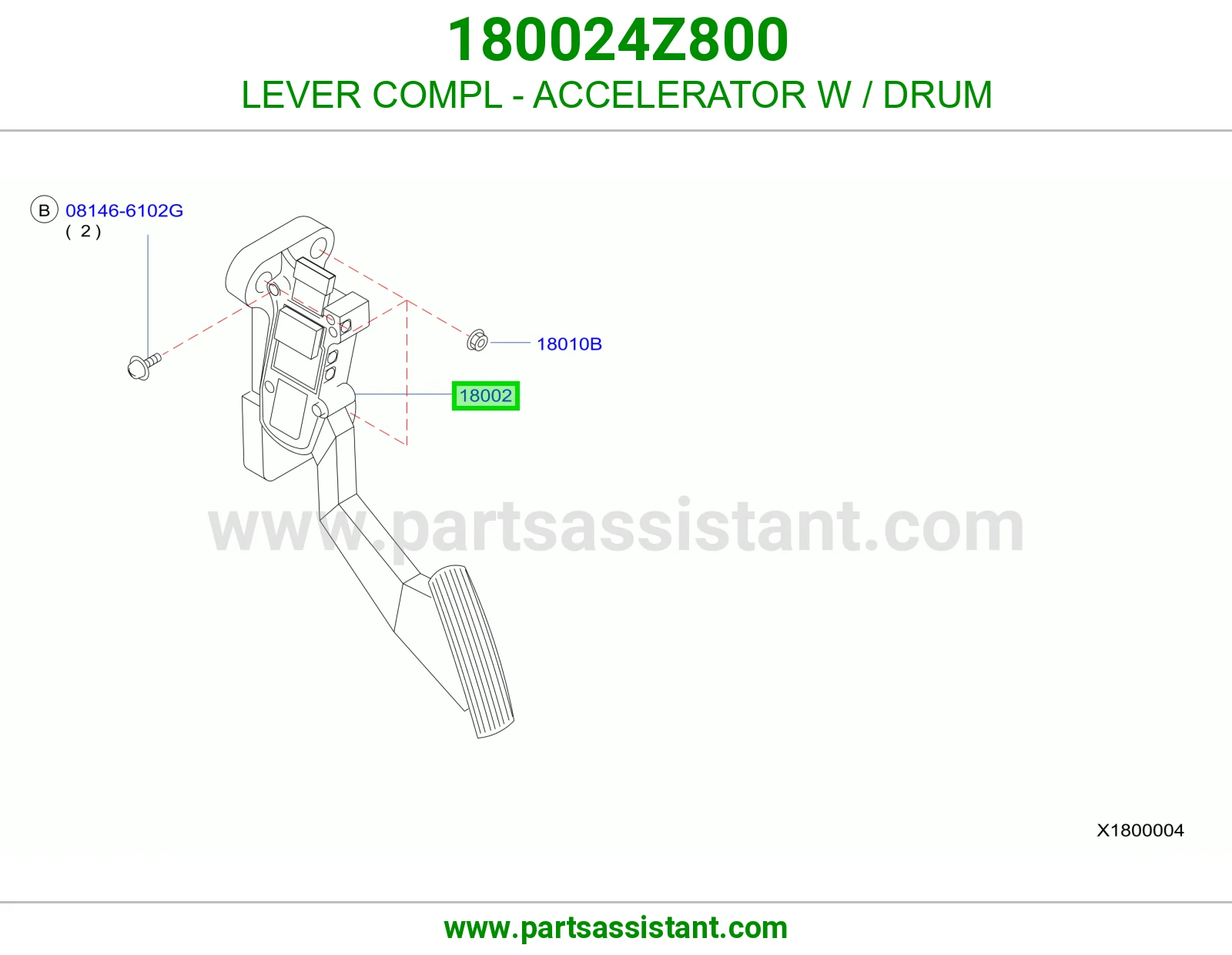 LEVER COMPL - ACCELERATOR W / DRUM