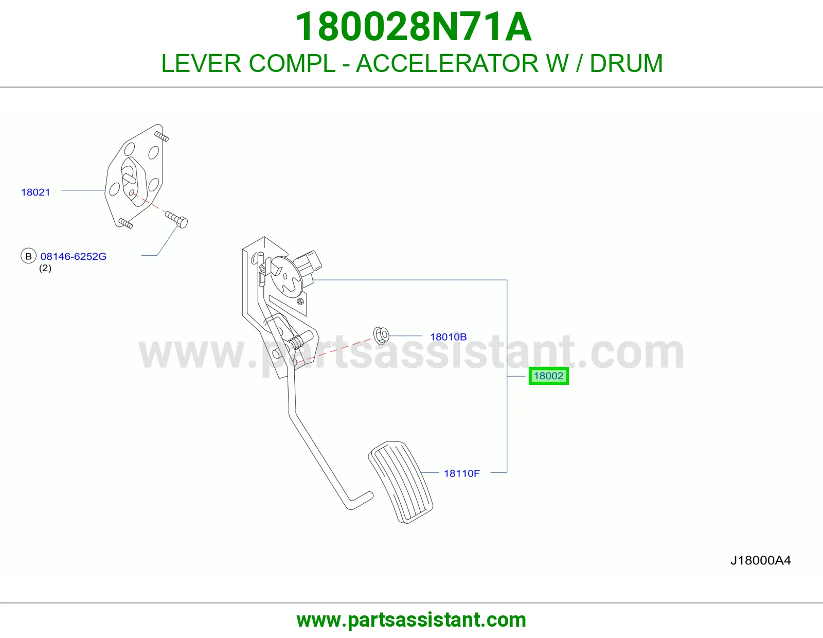 LEVER COMPL - ACCELERATOR W / DRUM