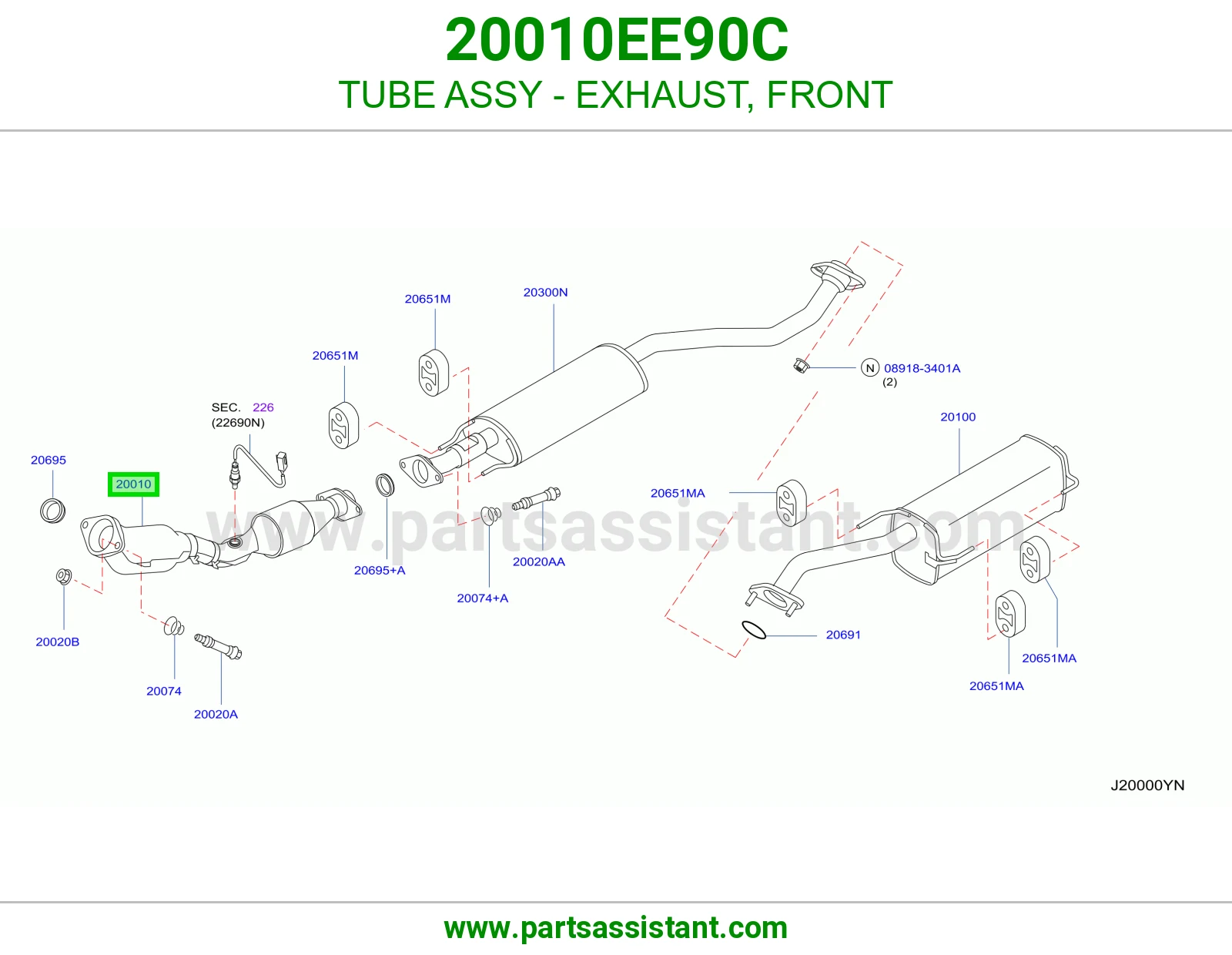 TUBE ASSY - EXHAUST, FRONT