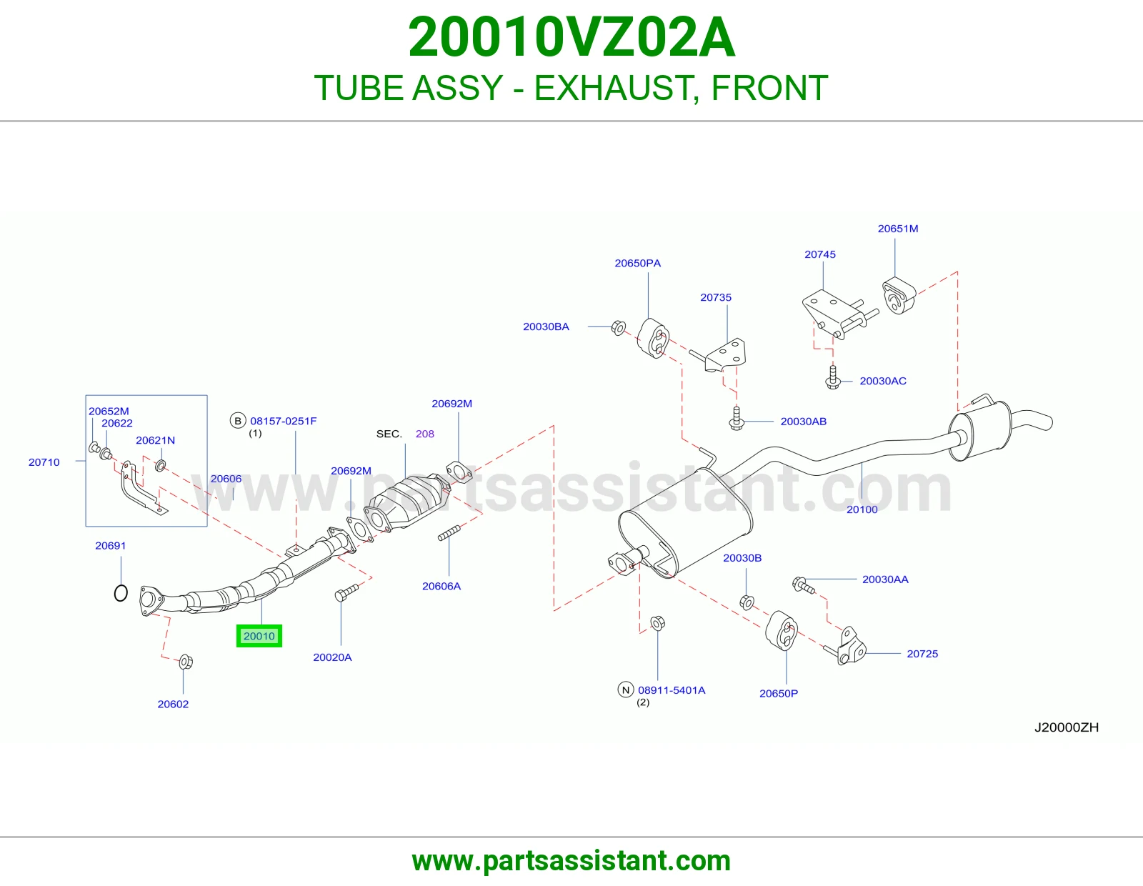 TUBE ASSY - EXHAUST, FRONT