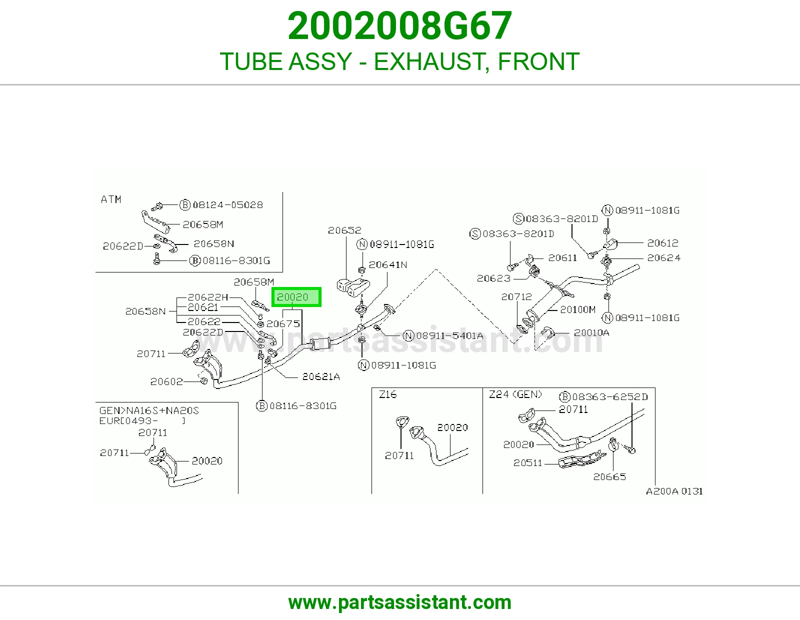 TUBE ASSY - EXHAUST, FRONT