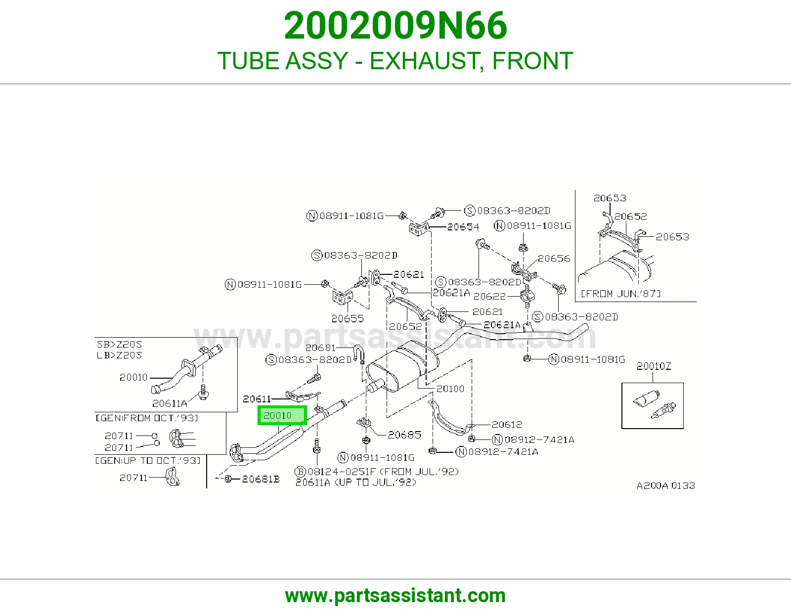 TUBE ASSY - EXHAUST, FRONT
