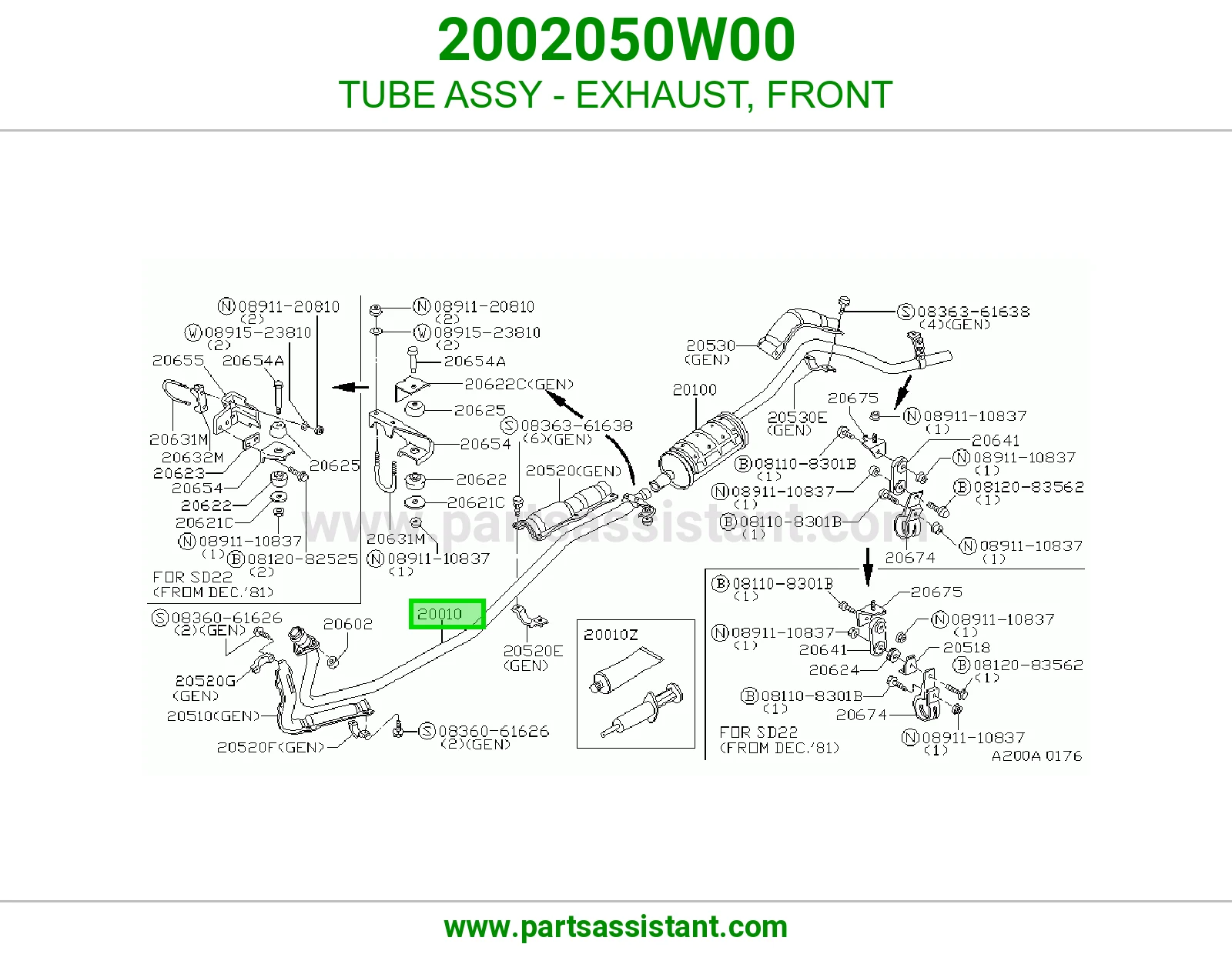TUBE ASSY - EXHAUST, FRONT