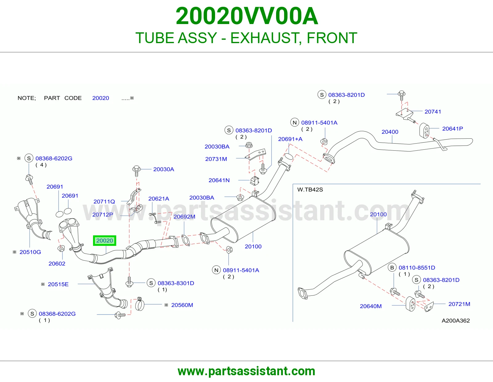 TUBE ASSY - EXHAUST, FRONT