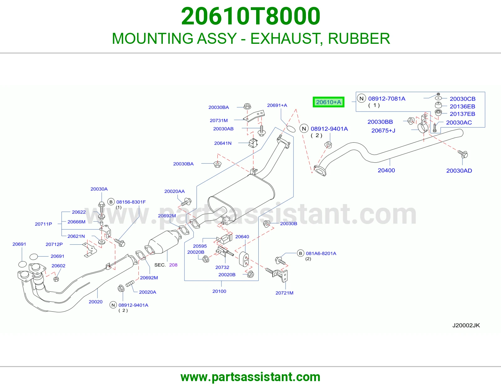 MOUNTING ASSY - EXHAUST, RUBBER