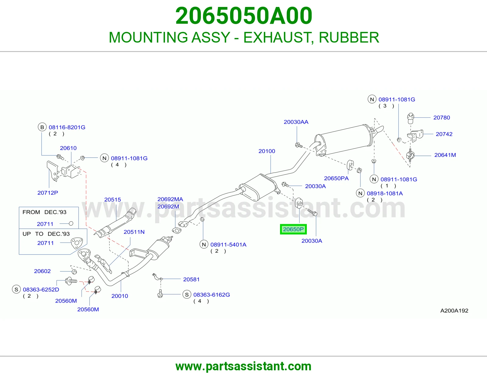 MOUNTING ASSY - EXHAUST, RUBBER