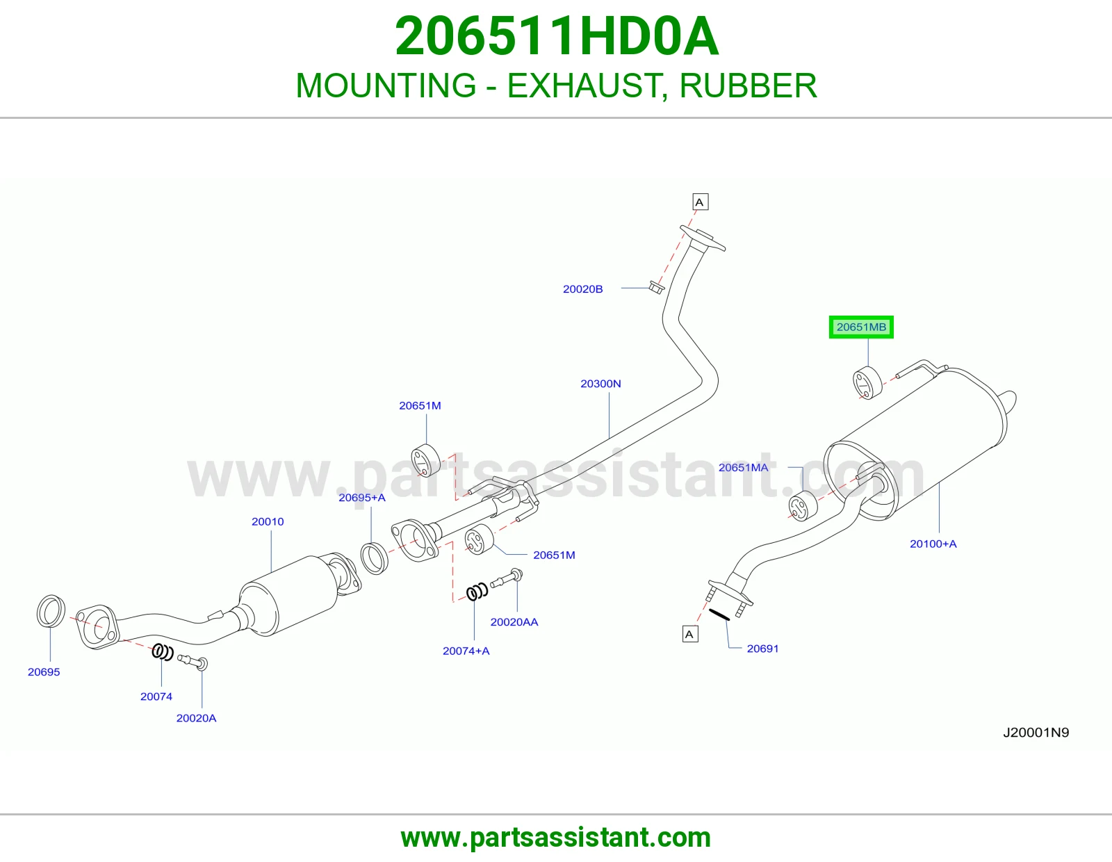 MOUNTING - EXHAUST, RUBBER