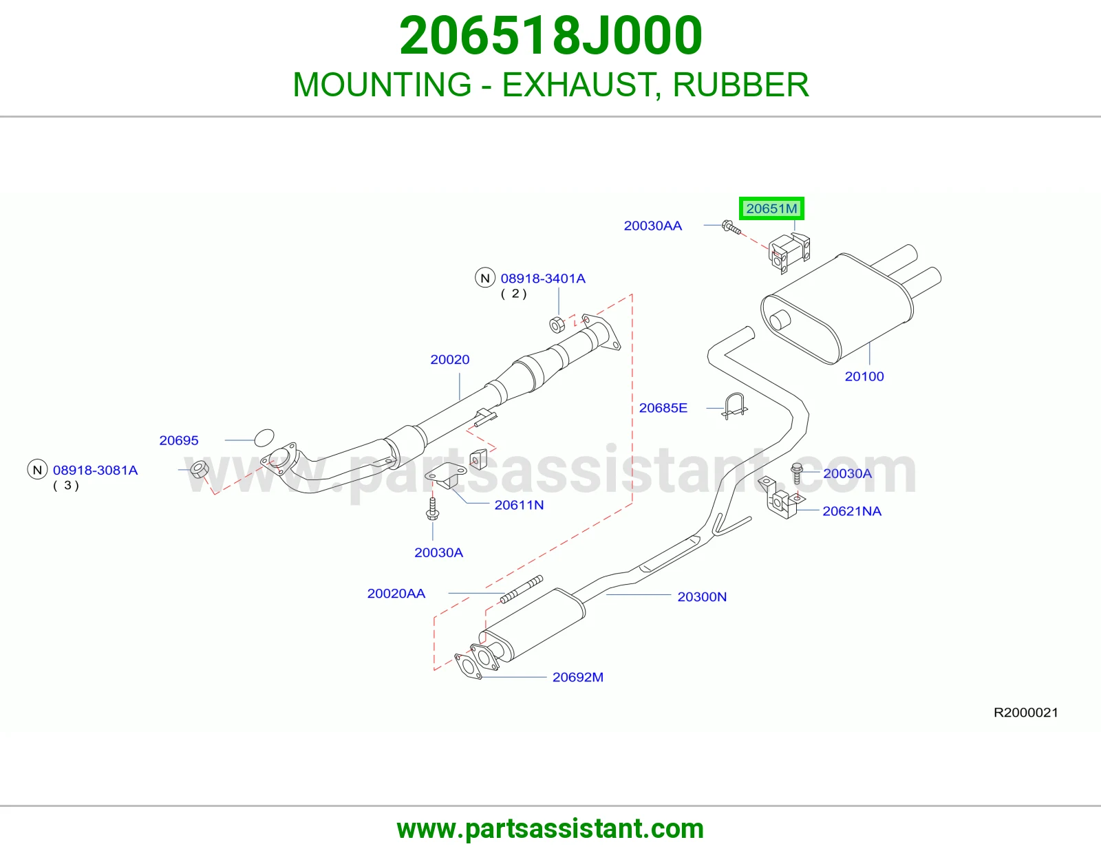 MOUNTING - EXHAUST, RUBBER
