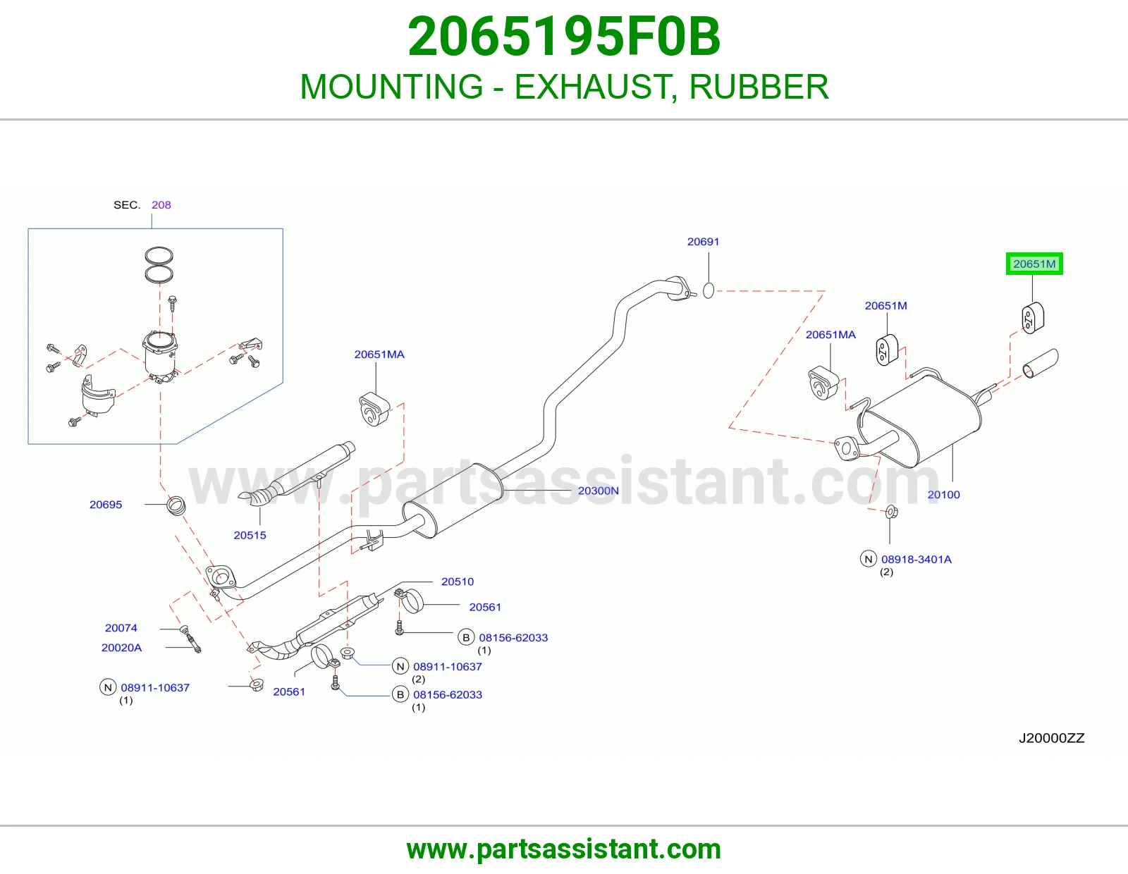 MOUNTING - EXHAUST, RUBBER