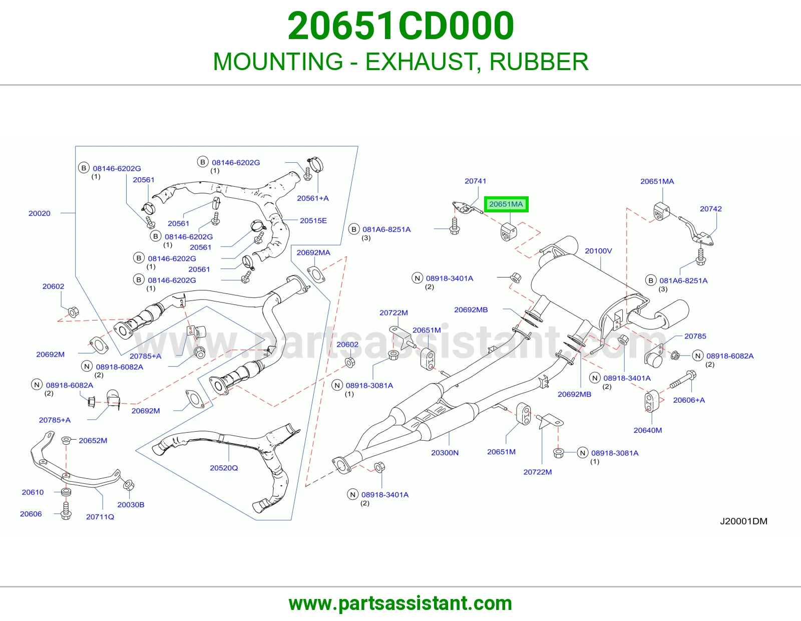 MOUNTING - EXHAUST, RUBBER