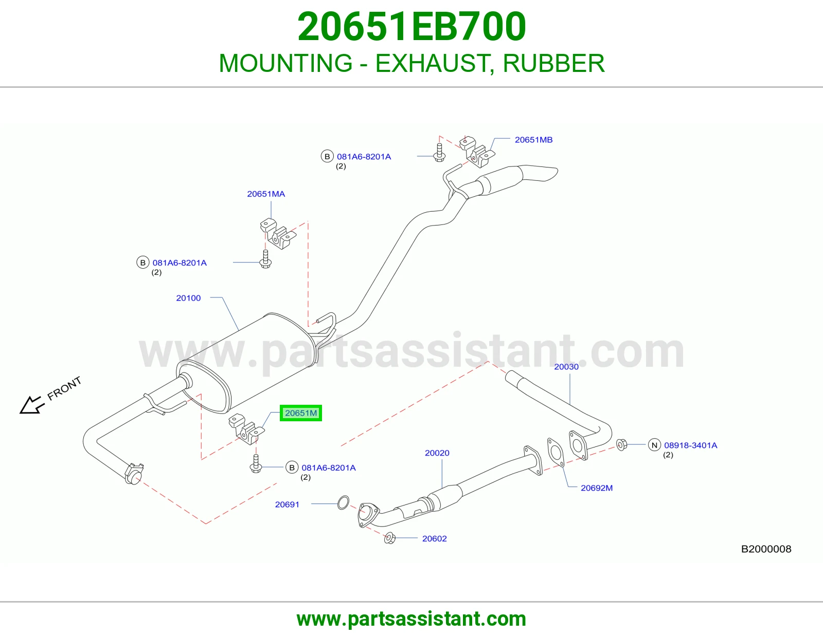 MOUNTING - EXHAUST, RUBBER