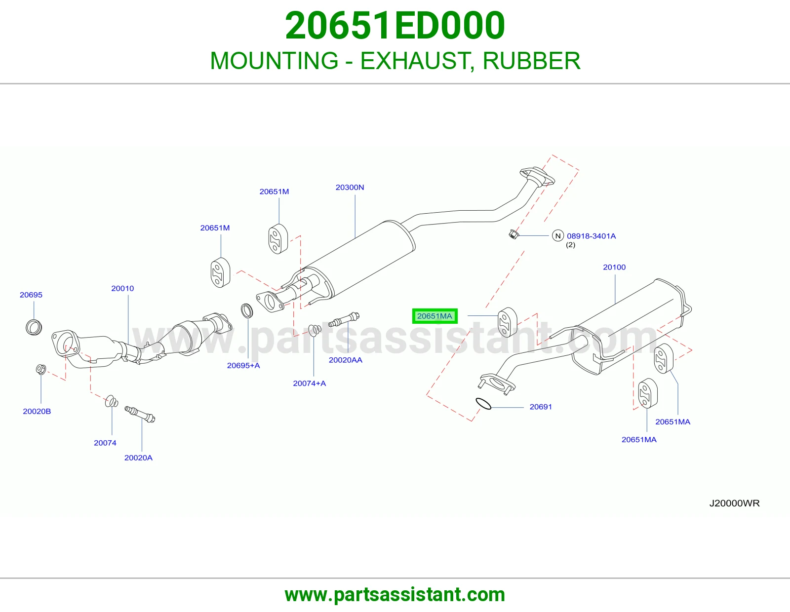 MOUNTING - EXHAUST, RUBBER