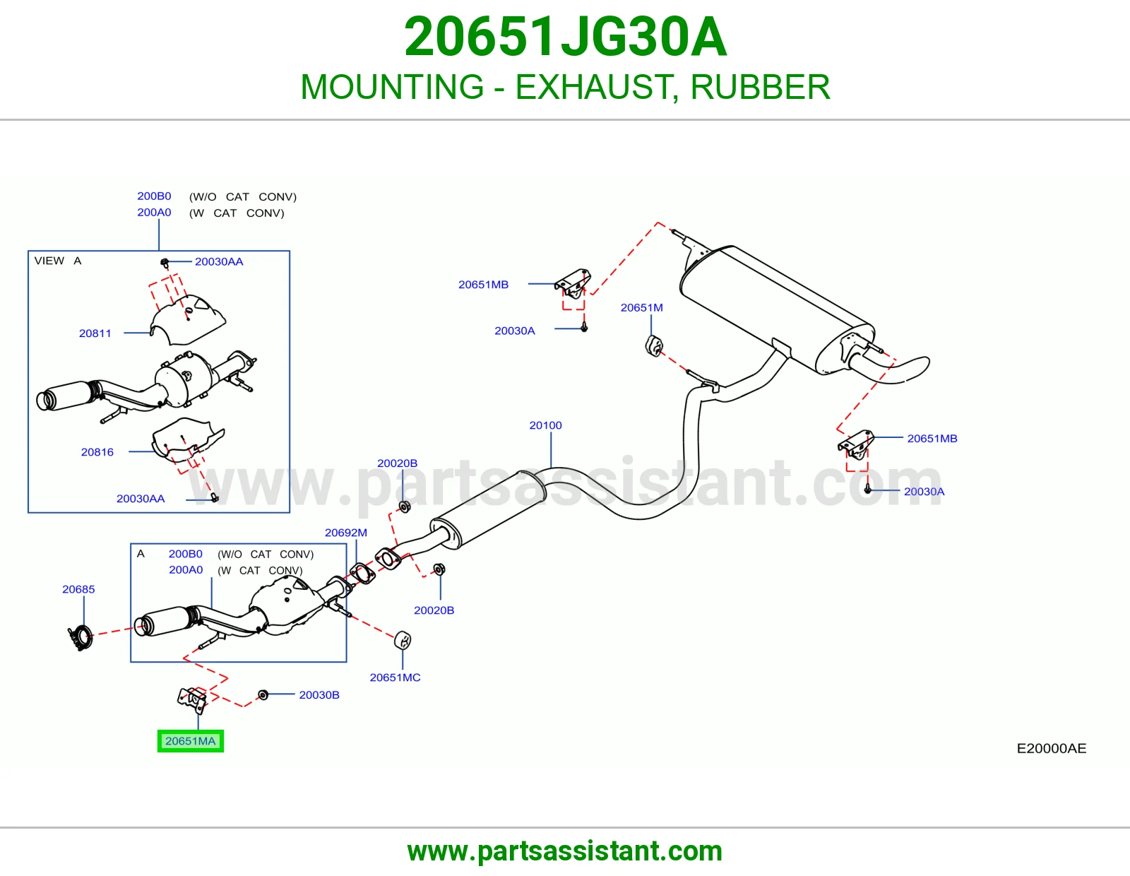 MOUNTING - EXHAUST, RUBBER