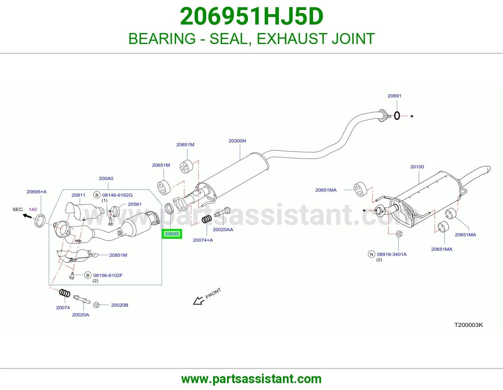 BEARING - SEAL, EXHAUST JOINT