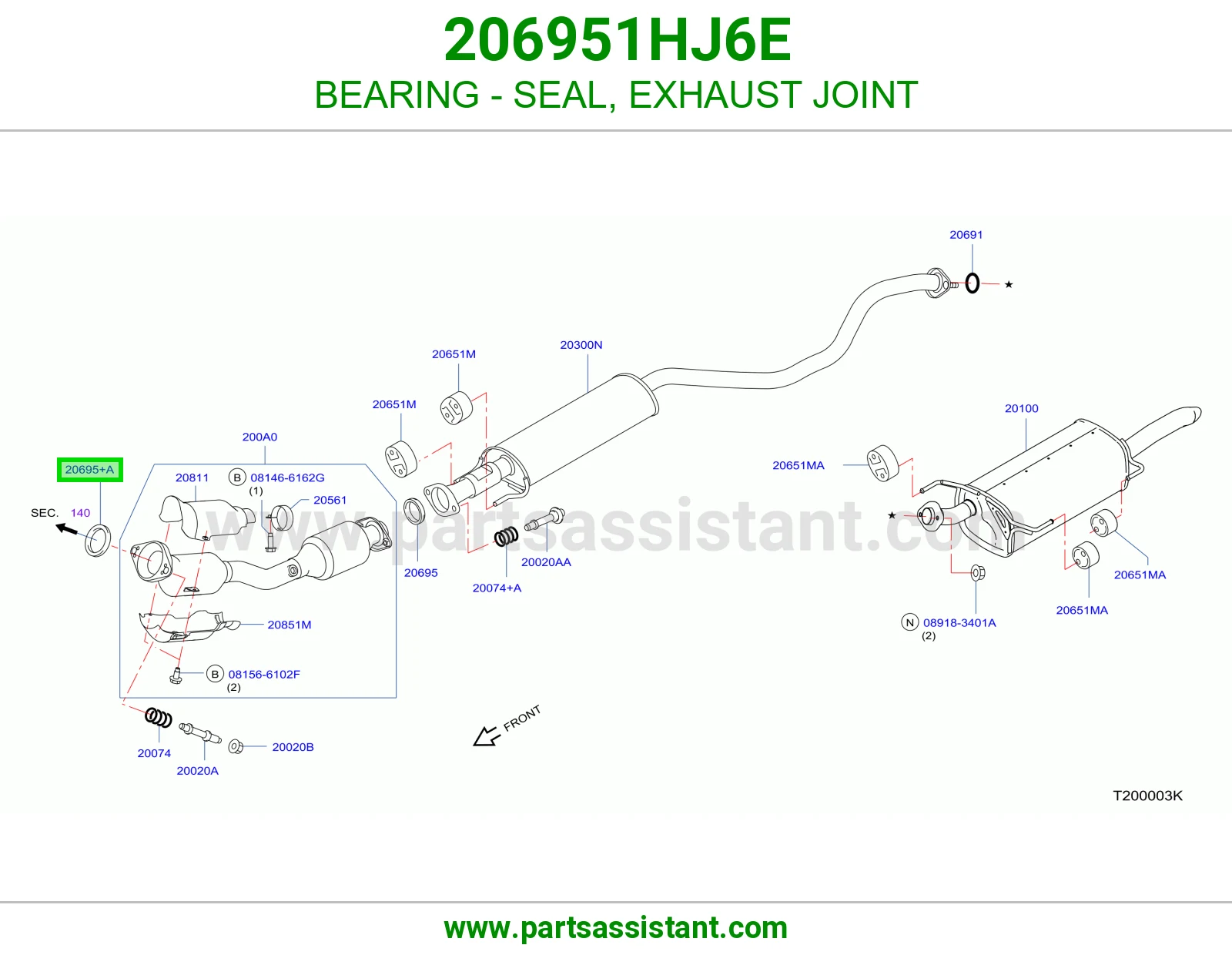 BEARING - SEAL, EXHAUST JOINT