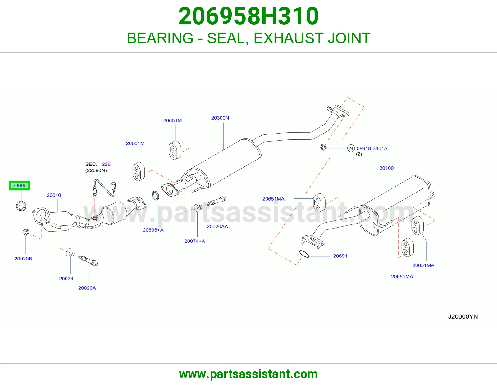 BEARING - SEAL, EXHAUST JOINT