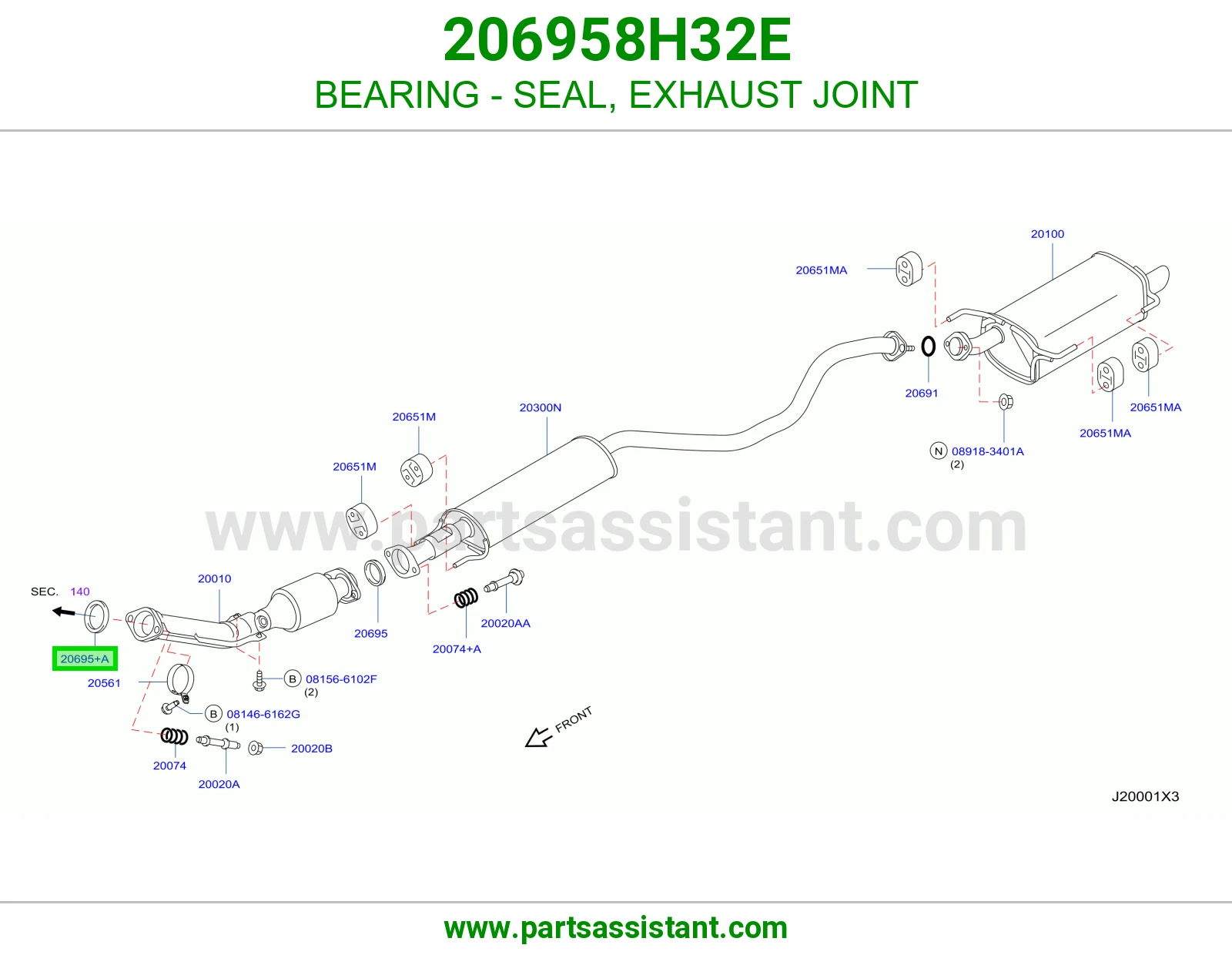 BEARING - SEAL, EXHAUST JOINT