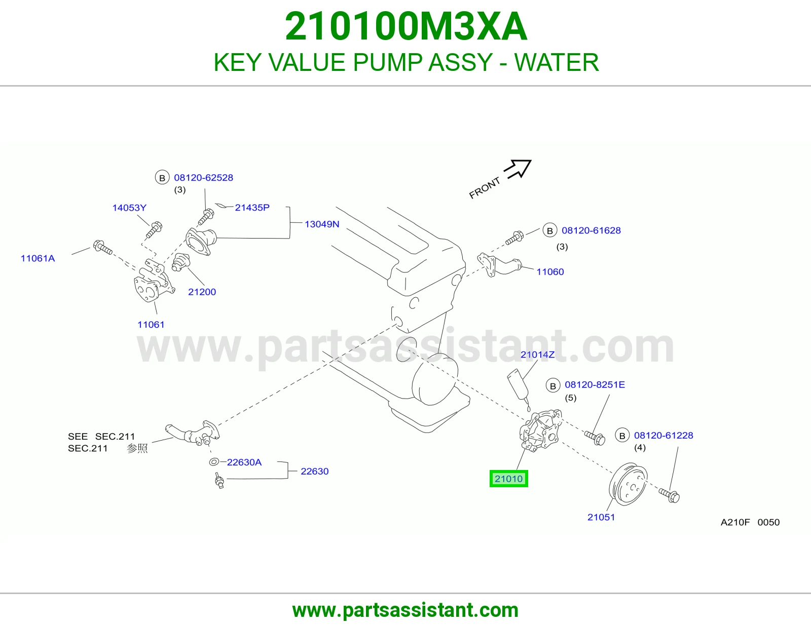 KEY VALUE PUMP ASSY - WATER