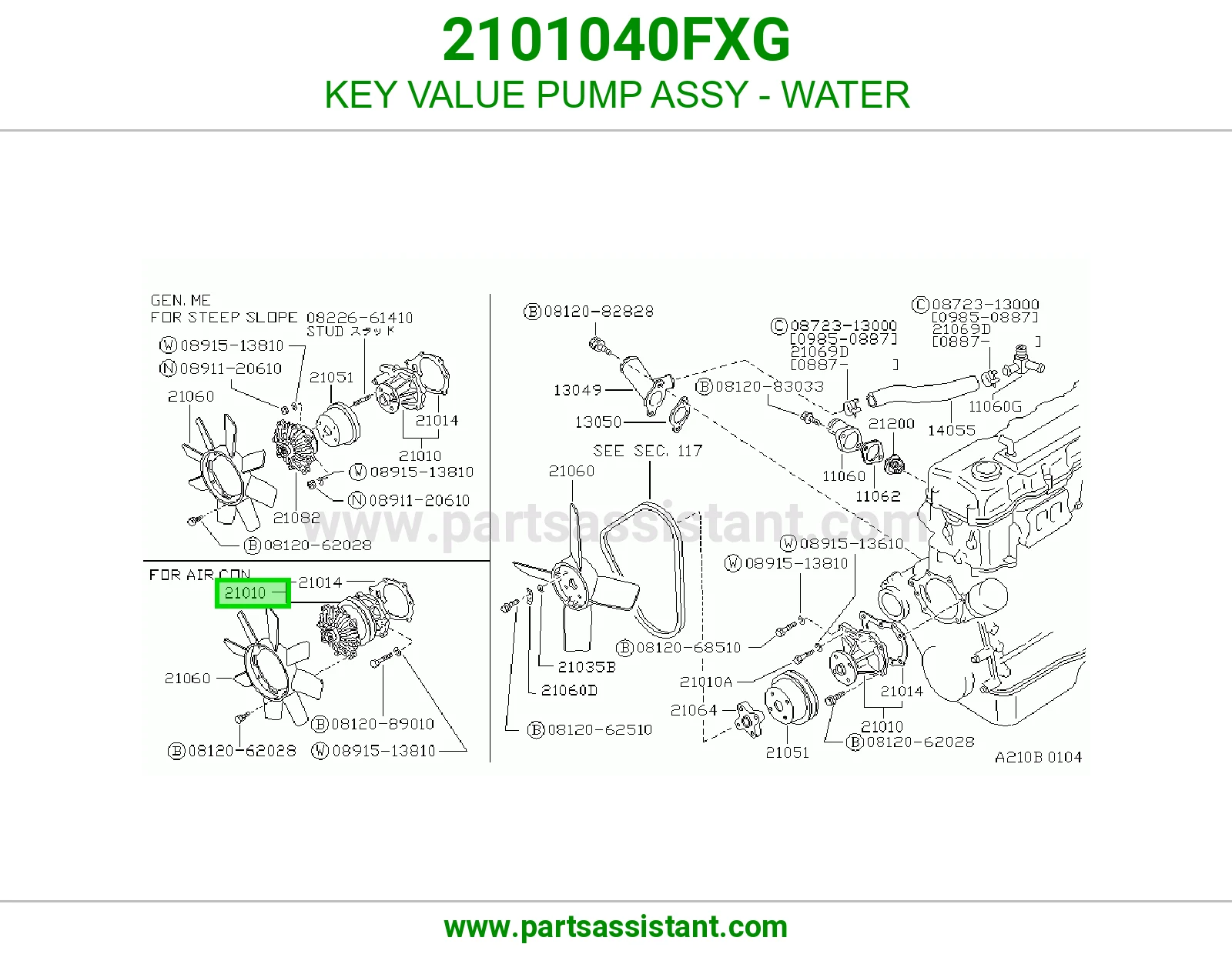 KEY VALUE PUMP ASSY - WATER