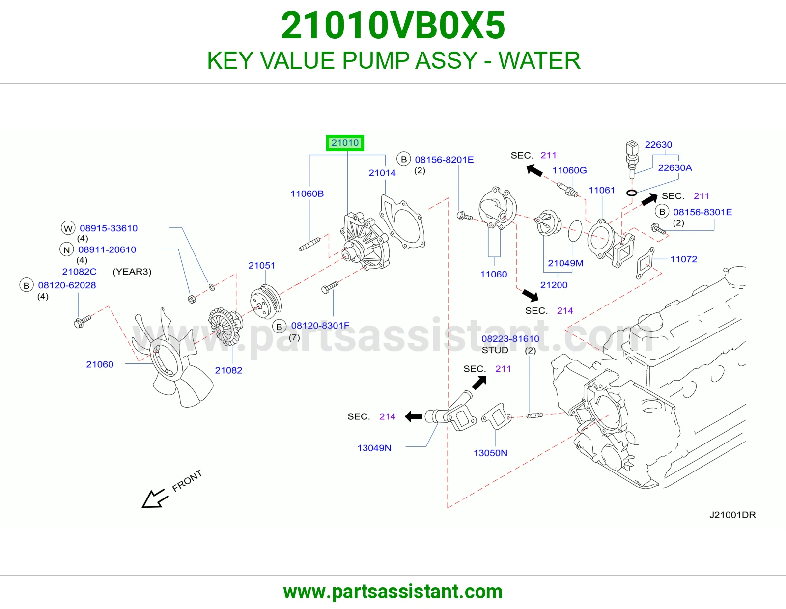 KEY VALUE PUMP ASSY - WATER