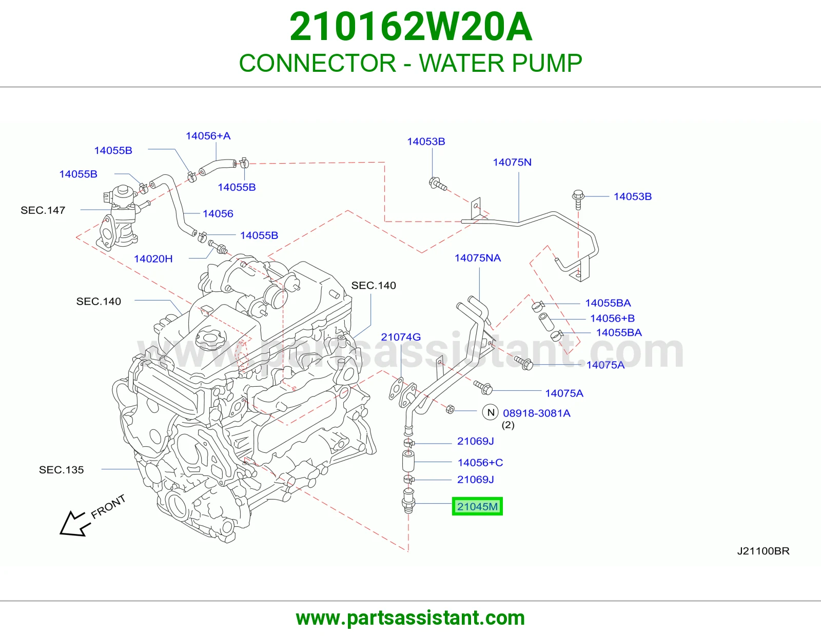 CONNECTOR - WATER PUMP