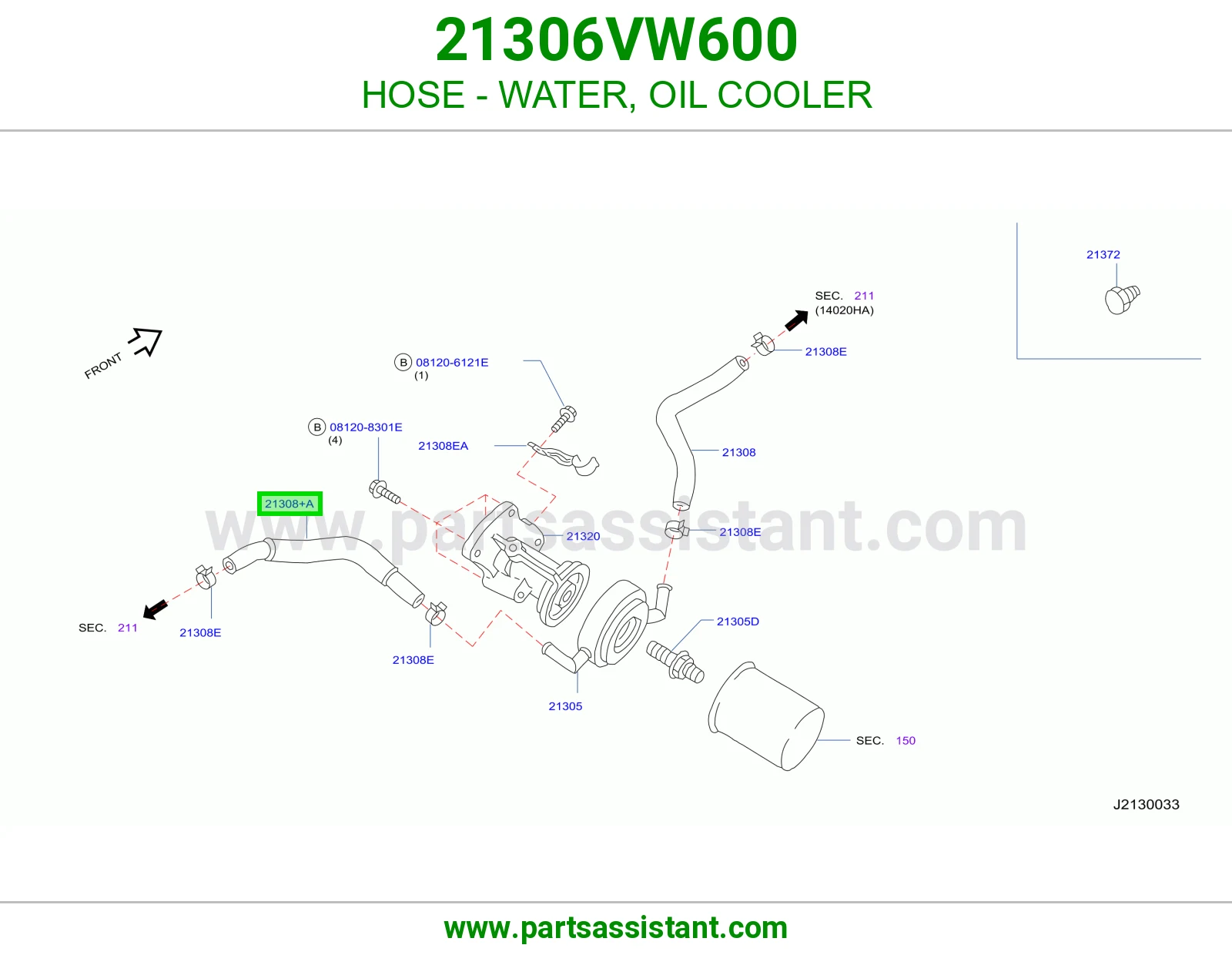 HOSE - WATER, OIL COOLER
