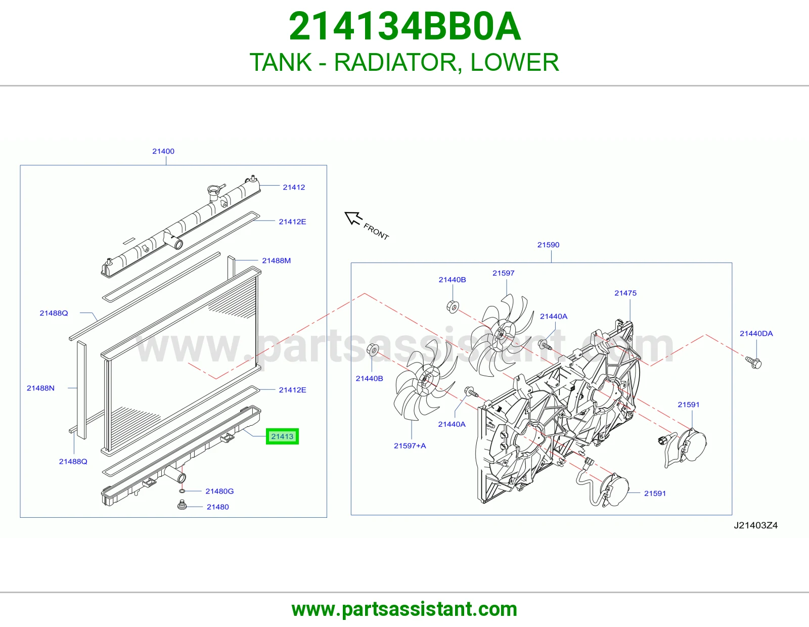 TANK - RADIATOR, LOWER